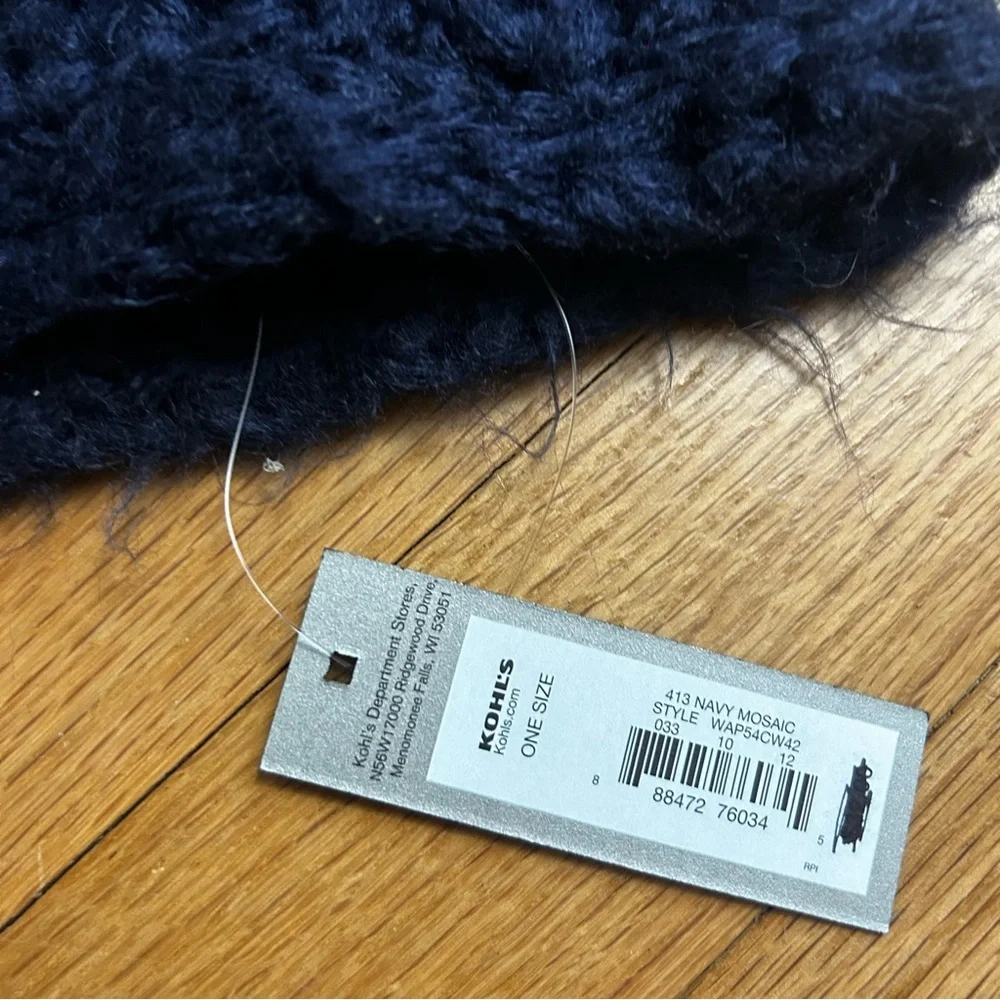 NWT Apt. 9 Navy Blue/White Ombre Knit Cozy Tube Scarf One Size